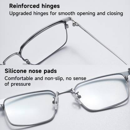 MEN'S HALF-FRAME PURE TITANIUM DEMAGNETIZING GLASSES
