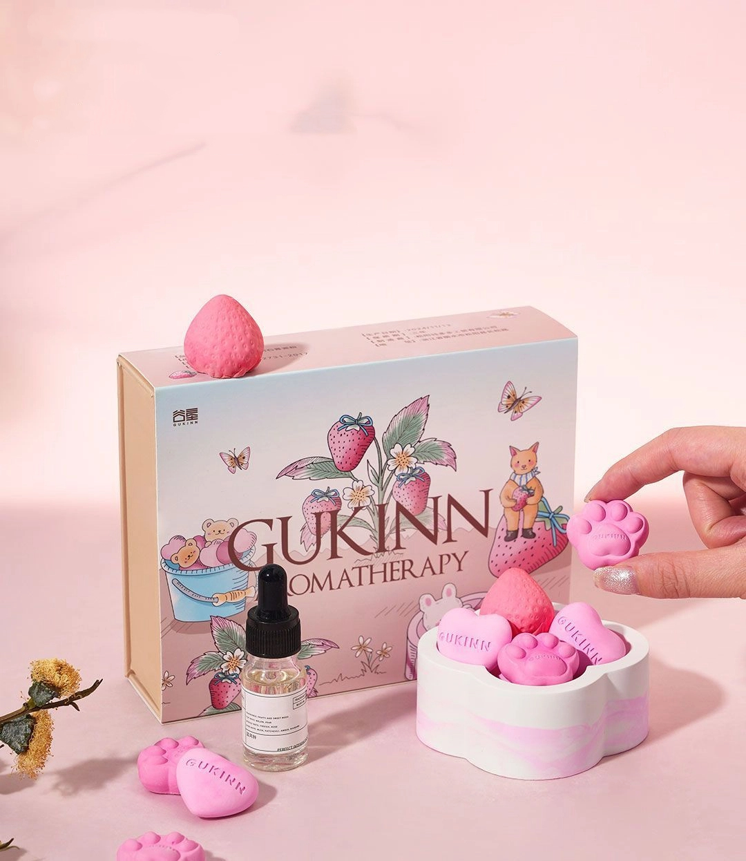 シナモン♡プリン　【新品未開封】アロマタッチキット アロマディフューザー ドライフラワー(ラベンダー.シナモン.コットン