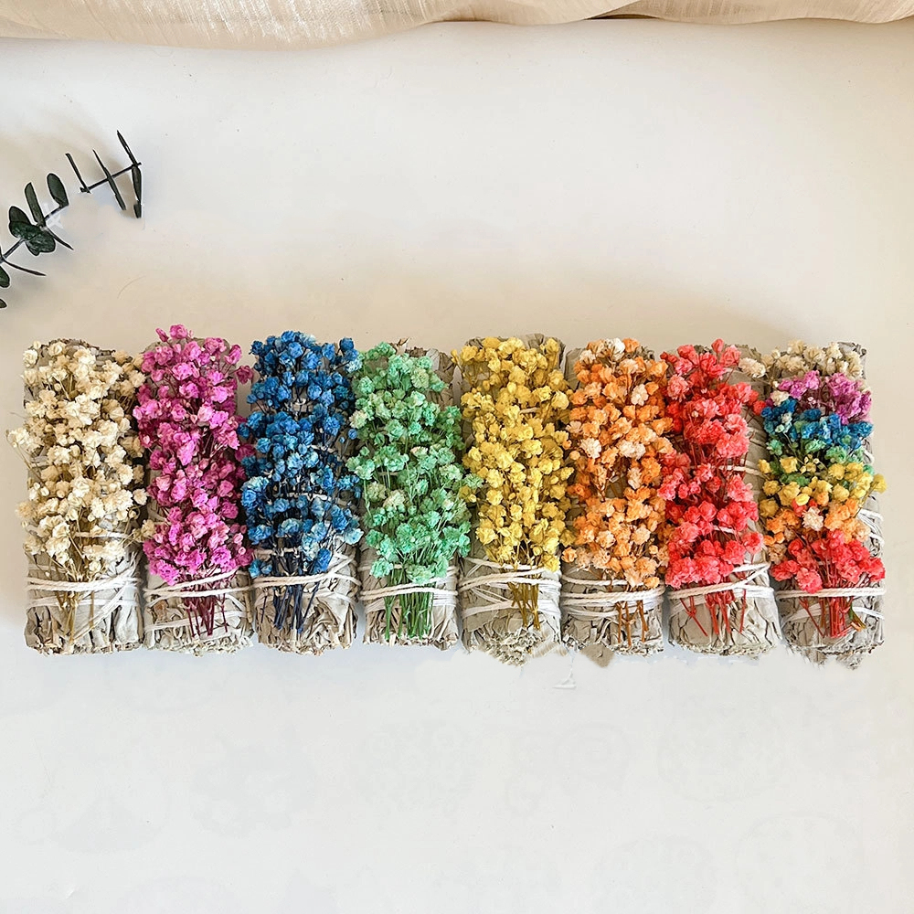 浄化用のお香 ホワイトセージ バンドル ミスカンサス添え スマッジング