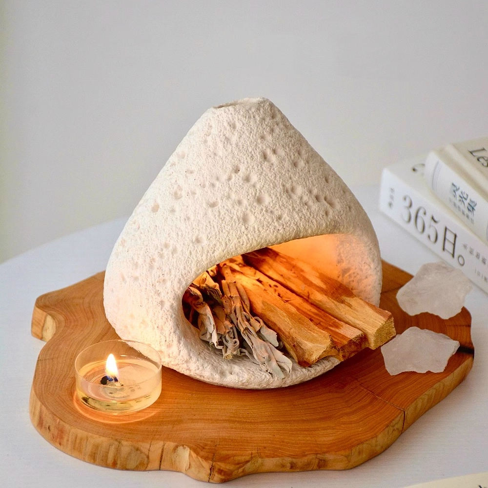 香炉 燻香スタンド コンクリート製 ホワイトセージ 聖木焚き 燻香