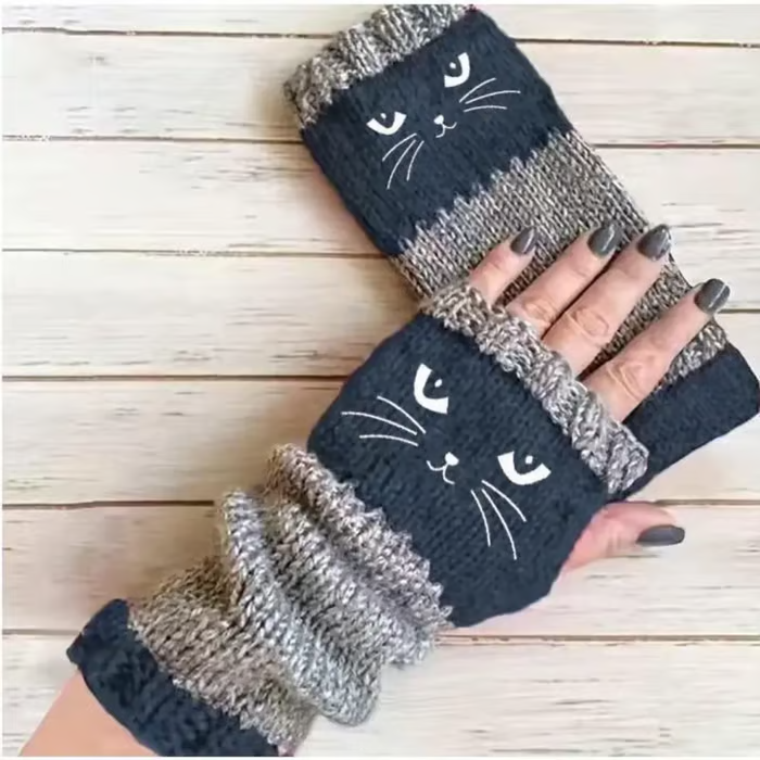 🐱Knitted Fingerless Gloves🧶