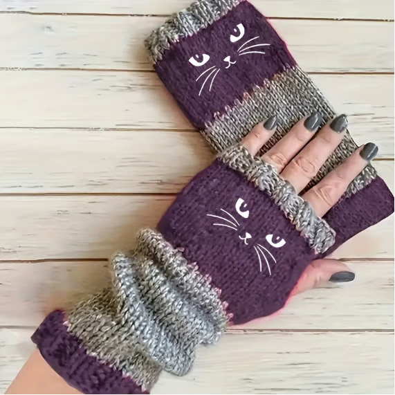 🐱Knitted Fingerless Gloves🧶