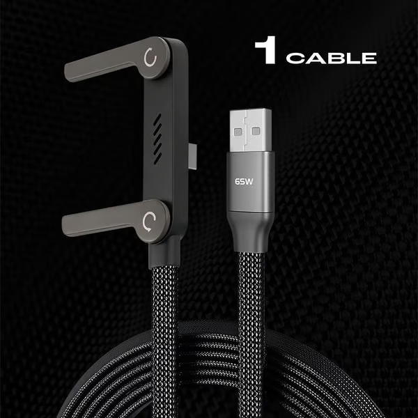 ⚡️240w super fast charging📱Invisible Holder Charger Cable with Stand