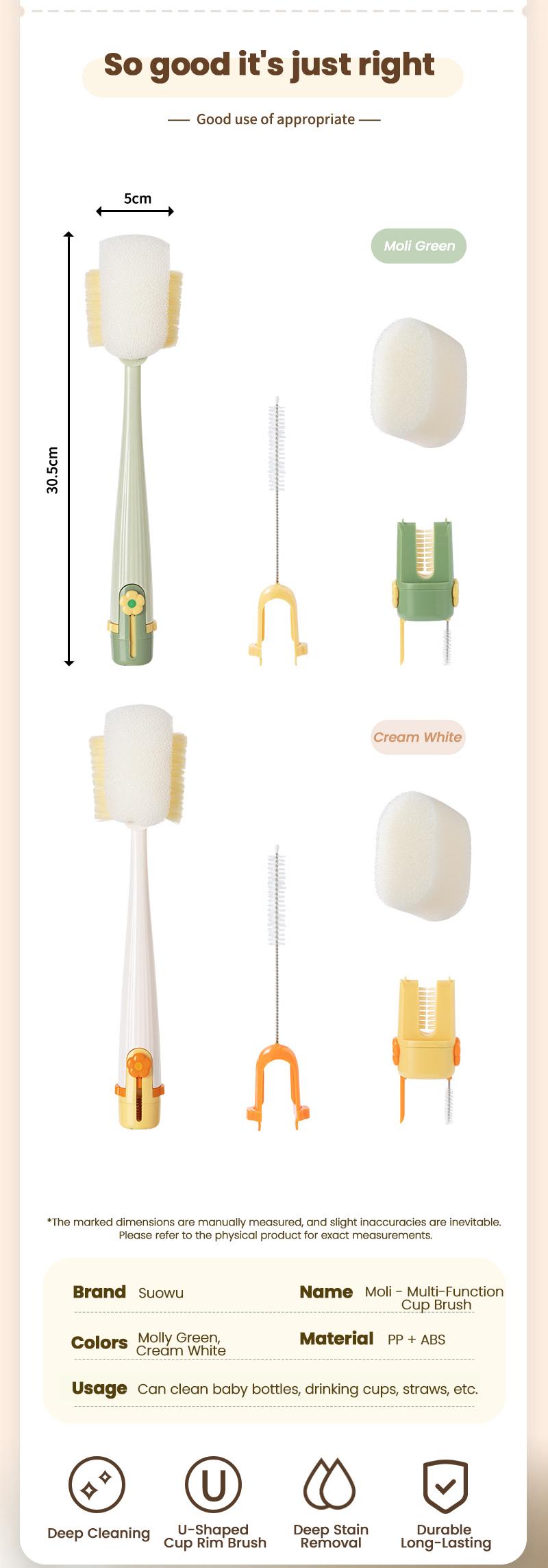 5-in-1 Bottle Cleaning Brush (Multifunctional) &ndash; For Cup Lid Cleaning & Home Kitchen Tasks