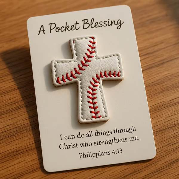 🔥LAST DAY 50% OFF - ⚾️A Pocket Blessing – Baseball Cross Edition💝Handmade