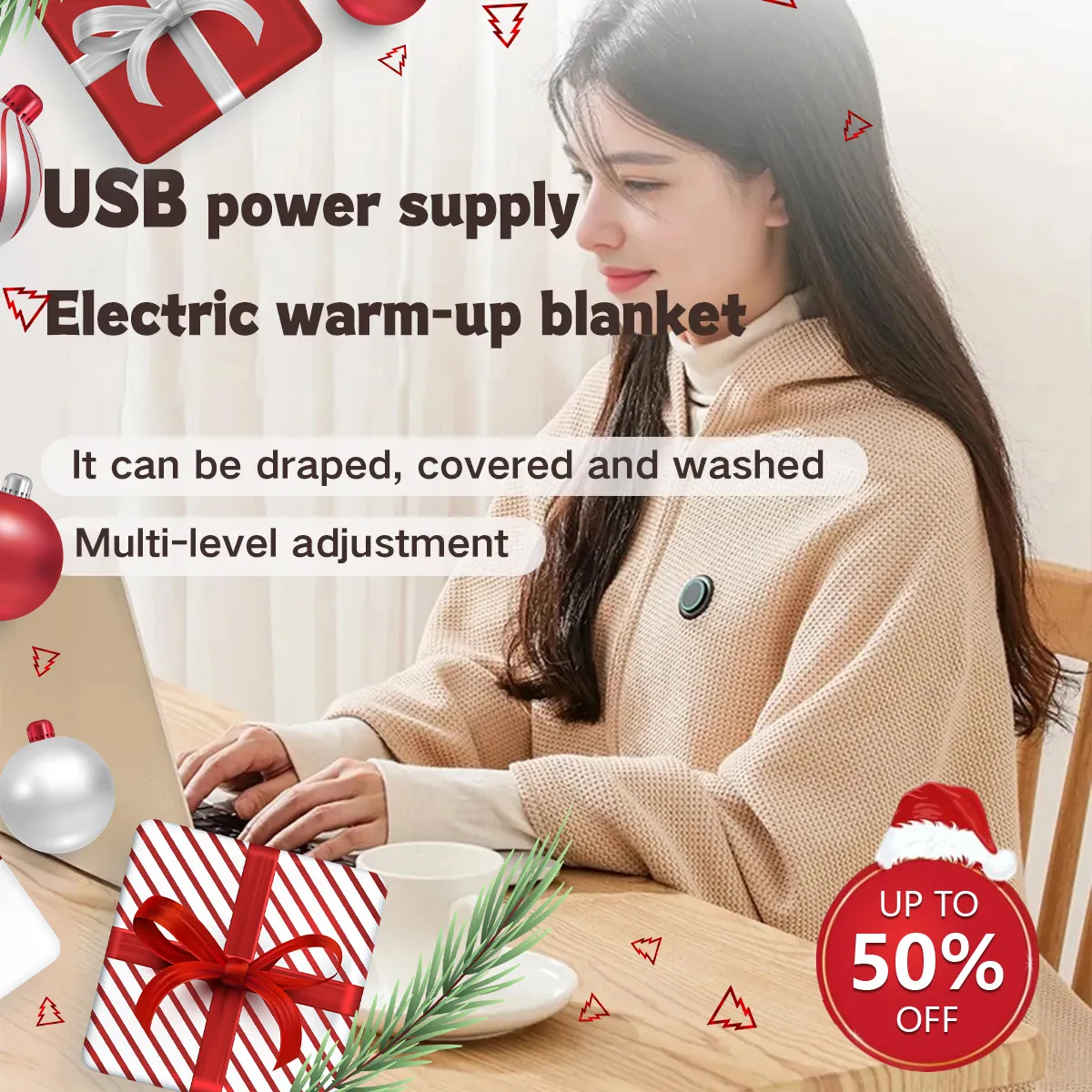 🔥Black Friday 49% OFF — Portable Heated Shawl (Buy 2 Get Free Shipping)