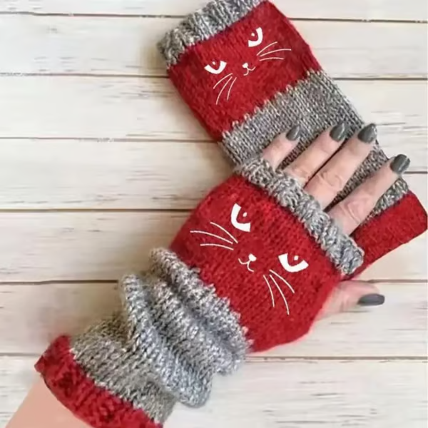 🐱Knitted Fingerless Gloves🧶