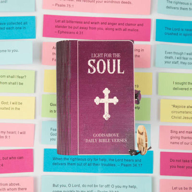 🔥Limited Time Discount🎁 ✝️Handmade Wooden Bible Verses Box - Daily Bible Verses (🎁 A Reminder of God's Words💖)