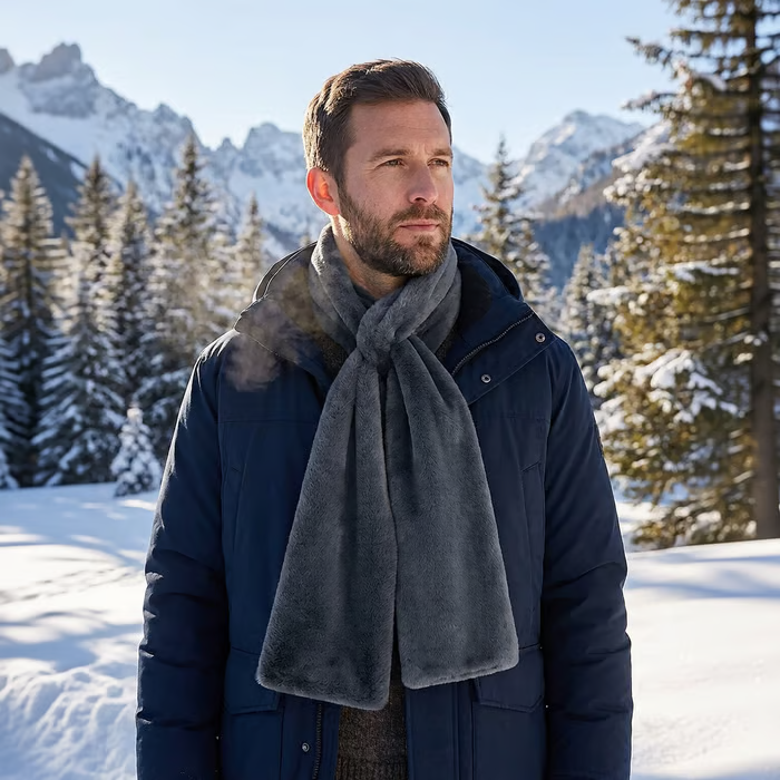 🎄Christmas Sale 49% OFF🔥-❄️Faux-Fur Pull-Through Scarf with Hidden Pocket