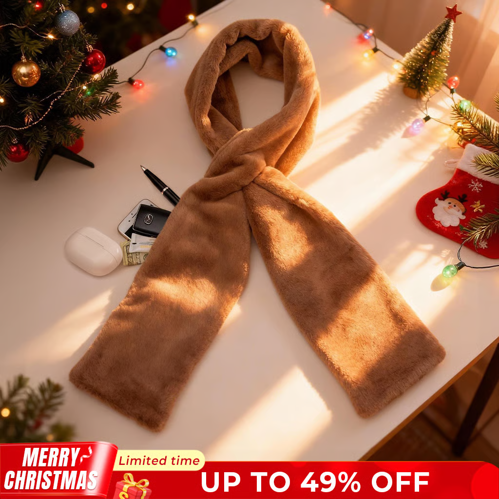 🎄Christmas Sale 49% OFF🔥-❄️Faux-Fur Pull-Through Scarf with Hidden Pocket