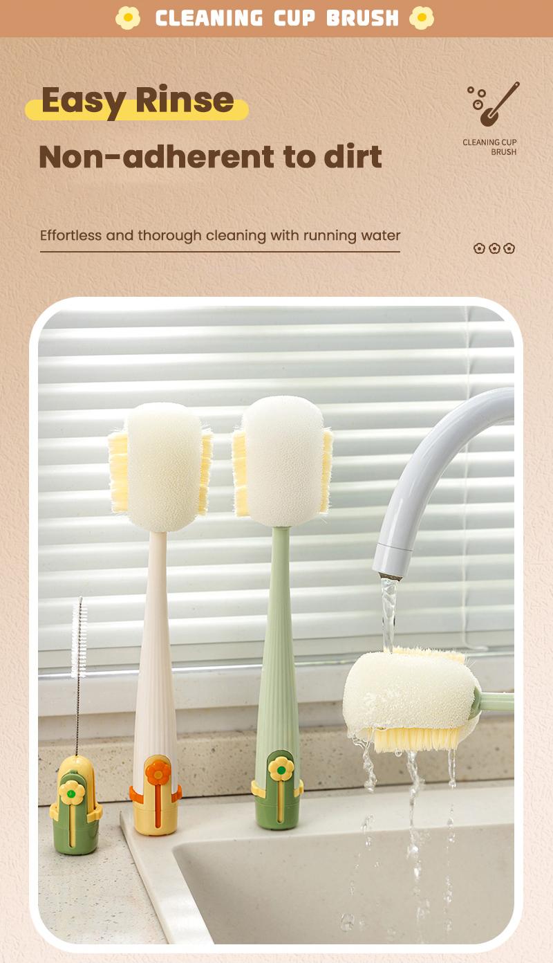 5-in-1 Bottle Cleaning Brush (Multifunctional) &ndash; For Cup Lid Cleaning & Home Kitchen Tasks