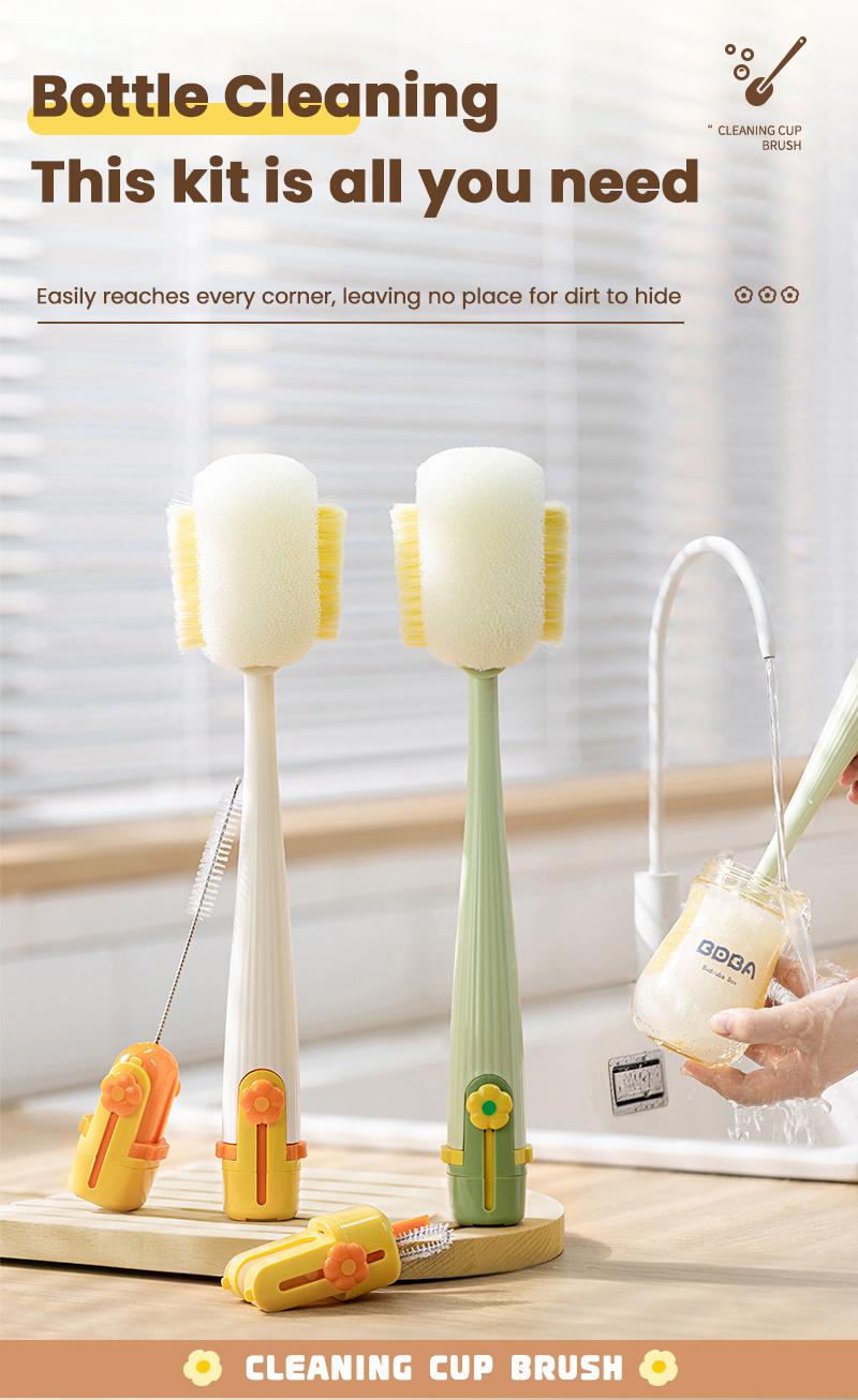 5-in-1 Bottle Cleaning Brush (Multifunctional) &ndash; For Cup Lid Cleaning & Home Kitchen Tasks