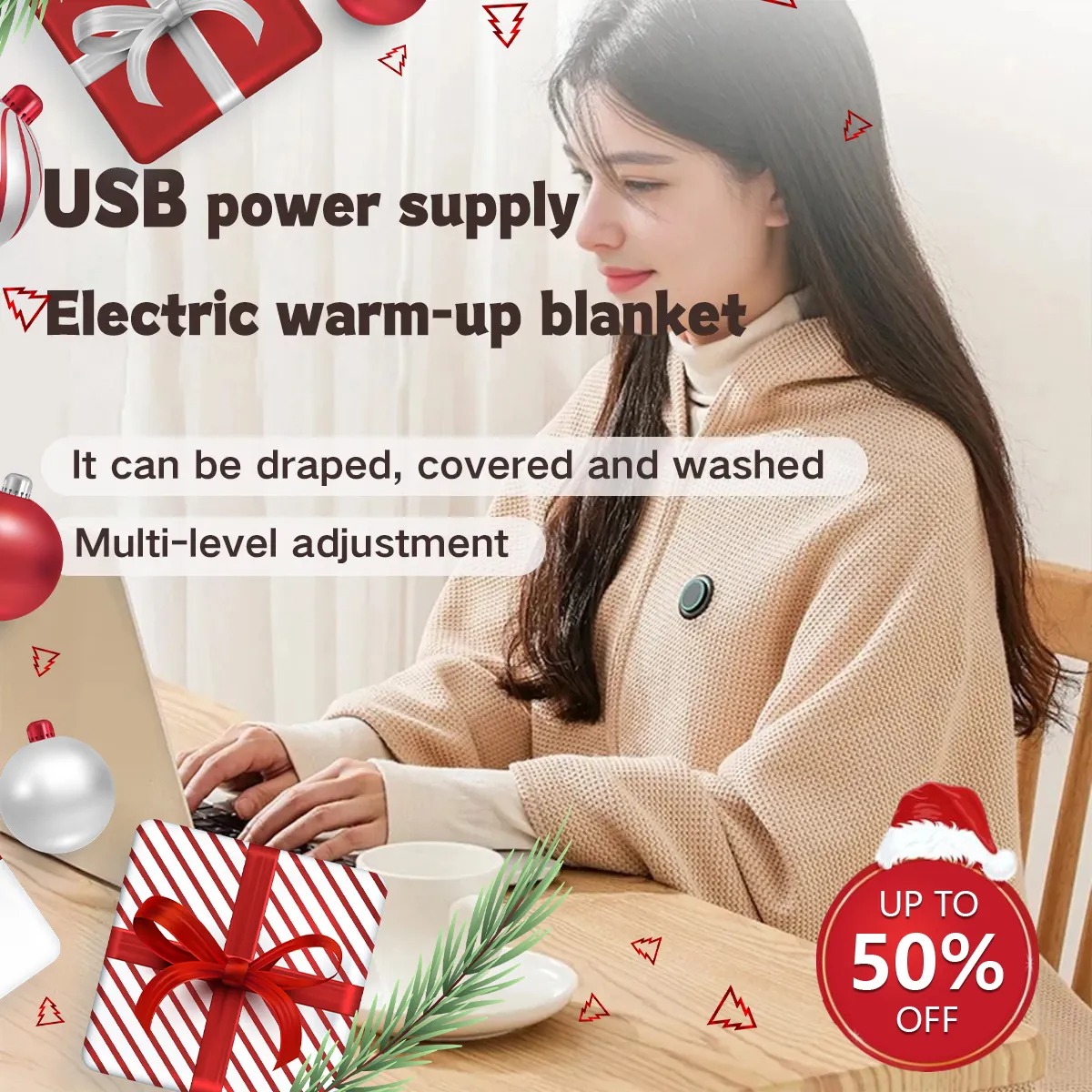 🎅Best Winter Gifts 🔥Favorite Portable Heated Shawl