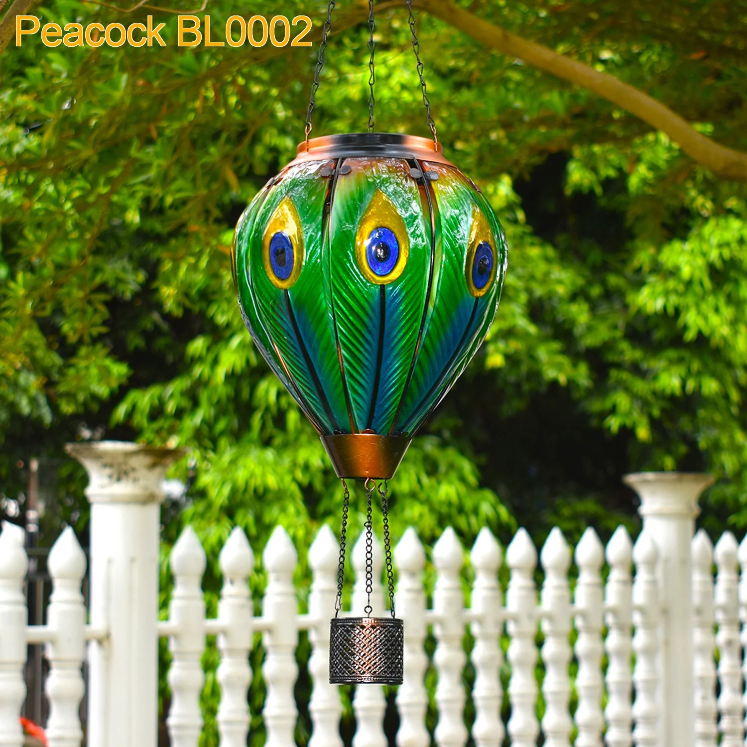 Hot Air Balloon Solar Lantern With Flame Effect