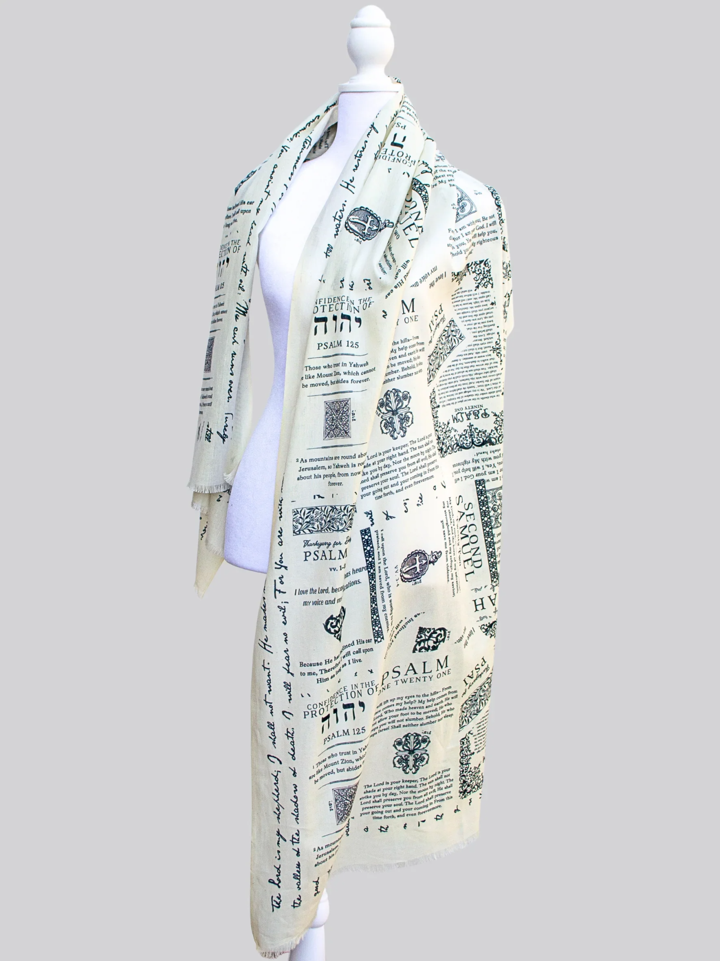 ✝️Handcrafted Christian Prayer Shawl: Protection Bible Verse Scarf, Yeshua Scripture Wrap🙏