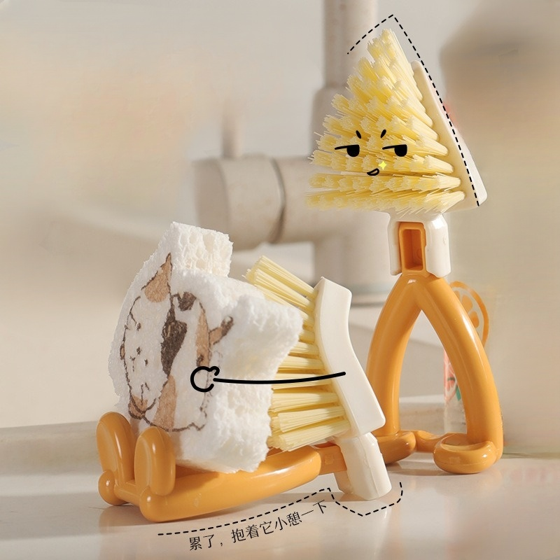 可折疊無死角清潔三角清潔刷