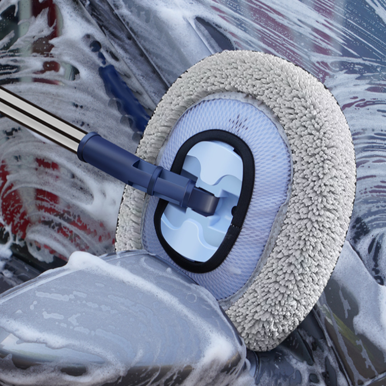软毛弯杆專用伸縮洗車拖把，不傷車漆，擦車汽車神器工具，車用刷子除塵