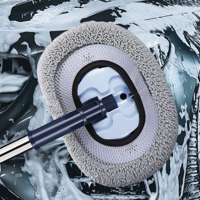 软毛弯杆專用伸縮洗車拖把，不傷車漆，擦車汽車神器工具，車用刷子除塵