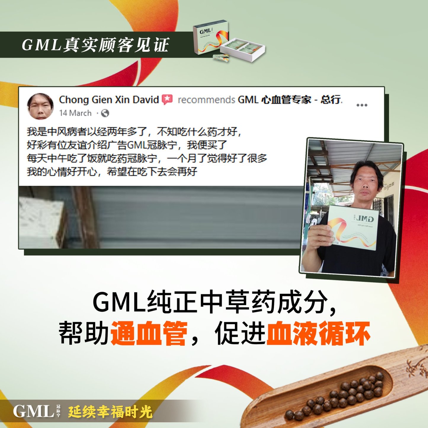 YS Ship GML Guan Mai Ling Pills 冠脉宁 纯正中草药丸 (30 Packs)