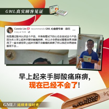 YS Ship GML Guan Mai Ling Pills 冠脉宁 纯正中草药丸 (30 Packs)