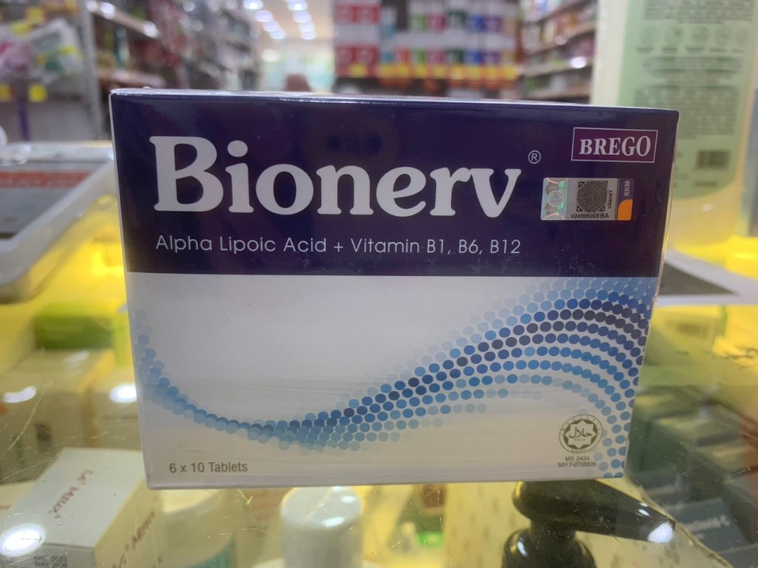 Bionerv (Alpha Lipoic Acid + Vitamin B1, B6 & B12) 60’s