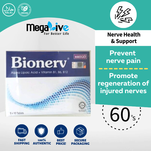 Bionerv (Alpha Lipoic Acid + Vitamin B1, B6 & B12) 60’s