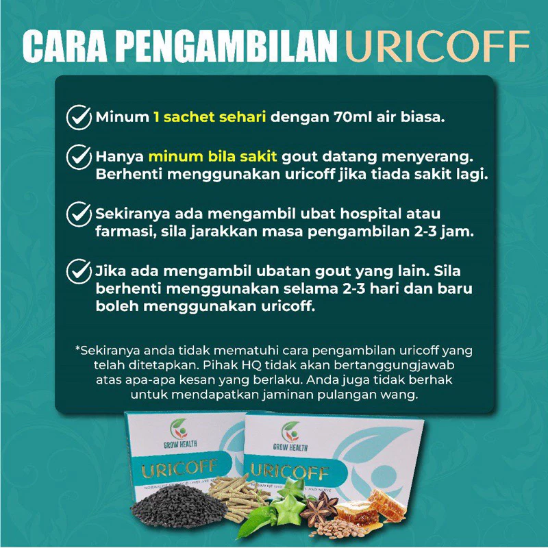 READY STOCK ] 100% ORIGINAL UBAT GOUT URICOFF | UBAT GOUT MUJARAB | ASID URIK MENURUN | UBAT GOUT KEBAS EXP：27/04/27