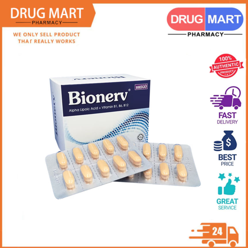 Bionerv (Alpha Lipoic Acid + Vitamin B1, B6 & B12) 60’s