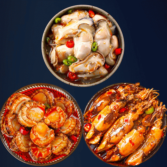 Spicy Small Seafood Canned Snacks Ready-to-Eat Canned Octopus Sea Hare Clams Oysters Scallops Set-LifeGadgetHub