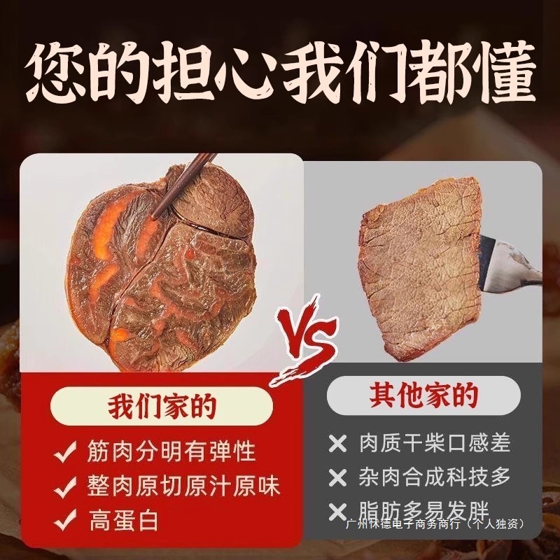 Sauce Beef Instant Meal Replacement Vacuum Craving Relief Braised Beef Fat Ready-to-Eat Braised Flavor Fitness Dry Snack Low-Carb Snack Main Food-LifeGadgetHub