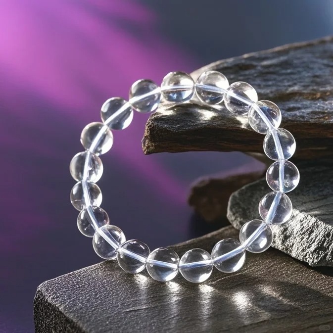 High-Transparency Clear Quartz Single-Strand Bracelet (Including Multi-Crystal Accent Style)