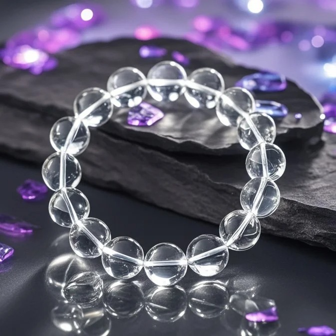 High-Transparency Clear Quartz Single-Strand Bracelet (Including Multi-Crystal Accent Style)