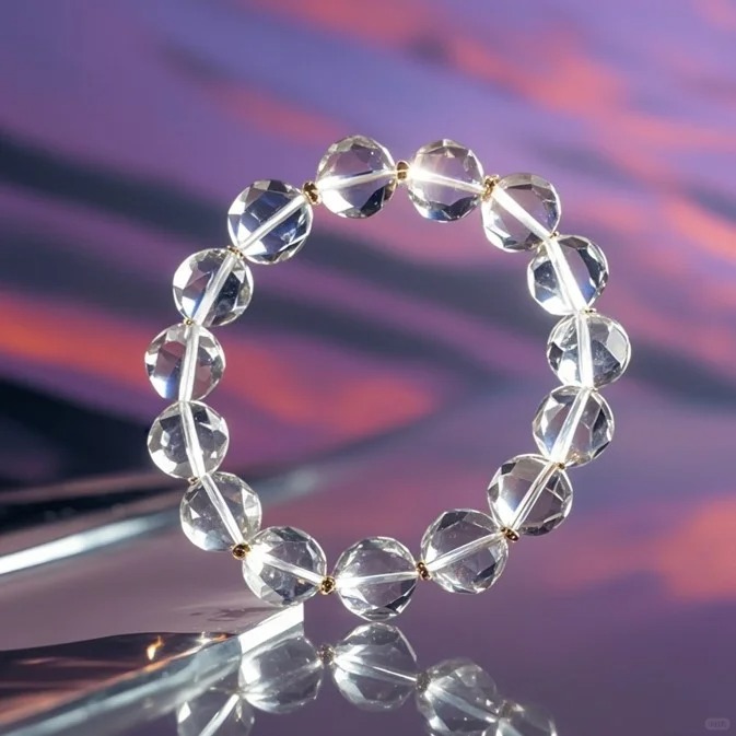 High-Transparency Clear Quartz Single-Strand Bracelet (Including Multi-Crystal Accent Style)