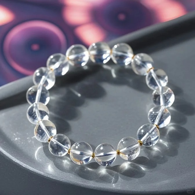 High-Transparency Clear Quartz Single-Strand Bracelet (Including Multi-Crystal Accent Style)