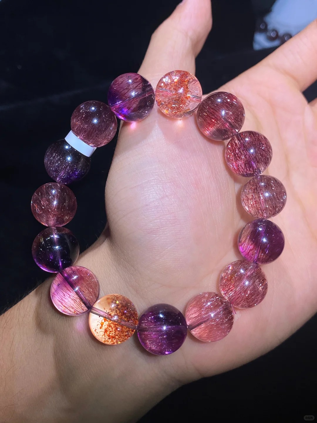 Super Seven Crystal Mixed-Tone Single-Strand Bracelet