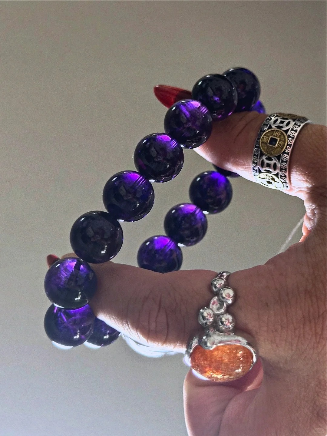 Deep Purple Amethyst Multi-Strand Bracelet