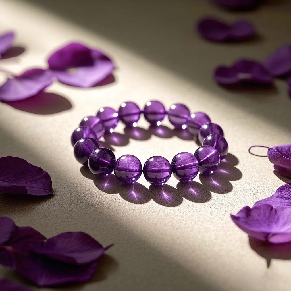 Rich Amethyst Single-Strand Bracelet