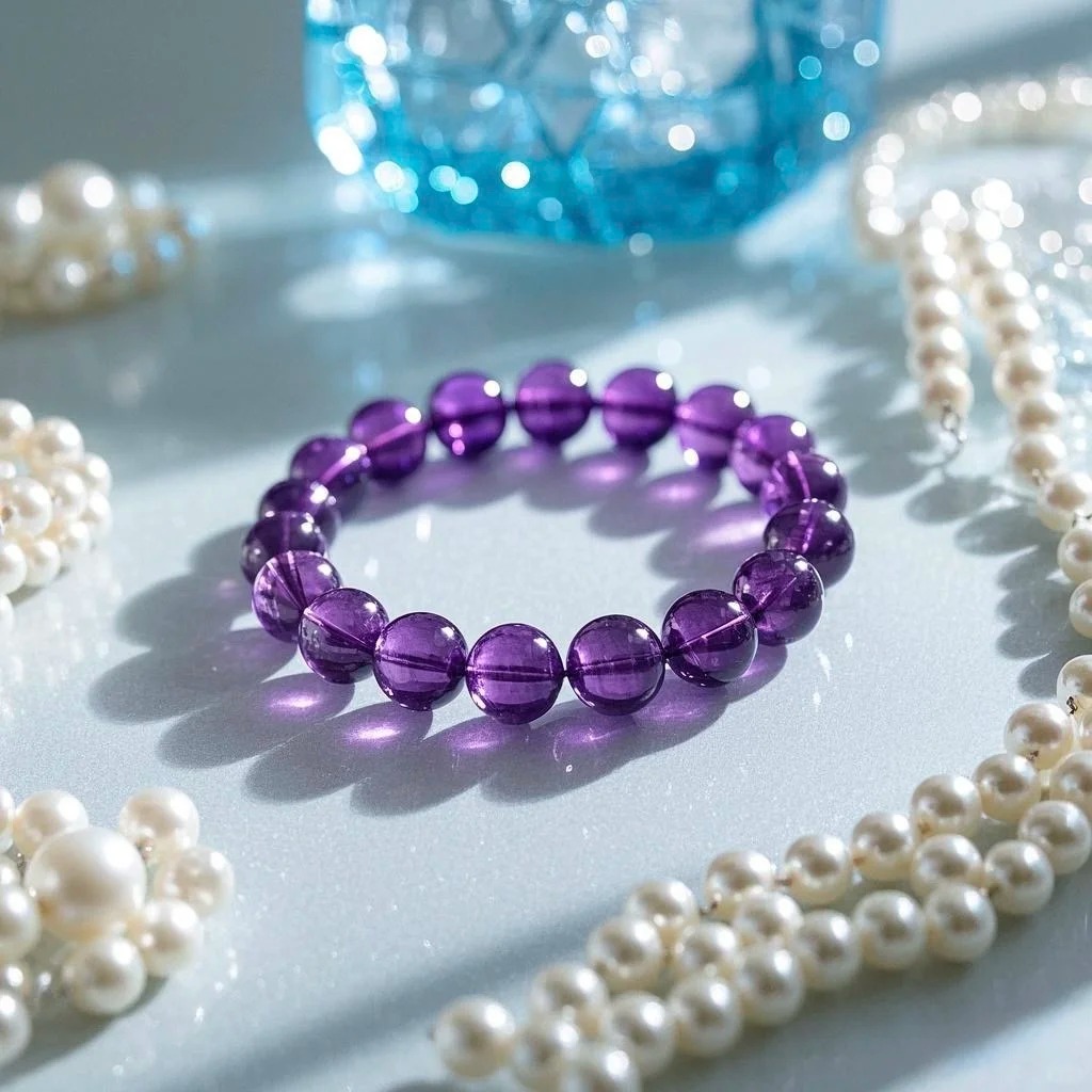 Rich Amethyst Single-Strand Bracelet