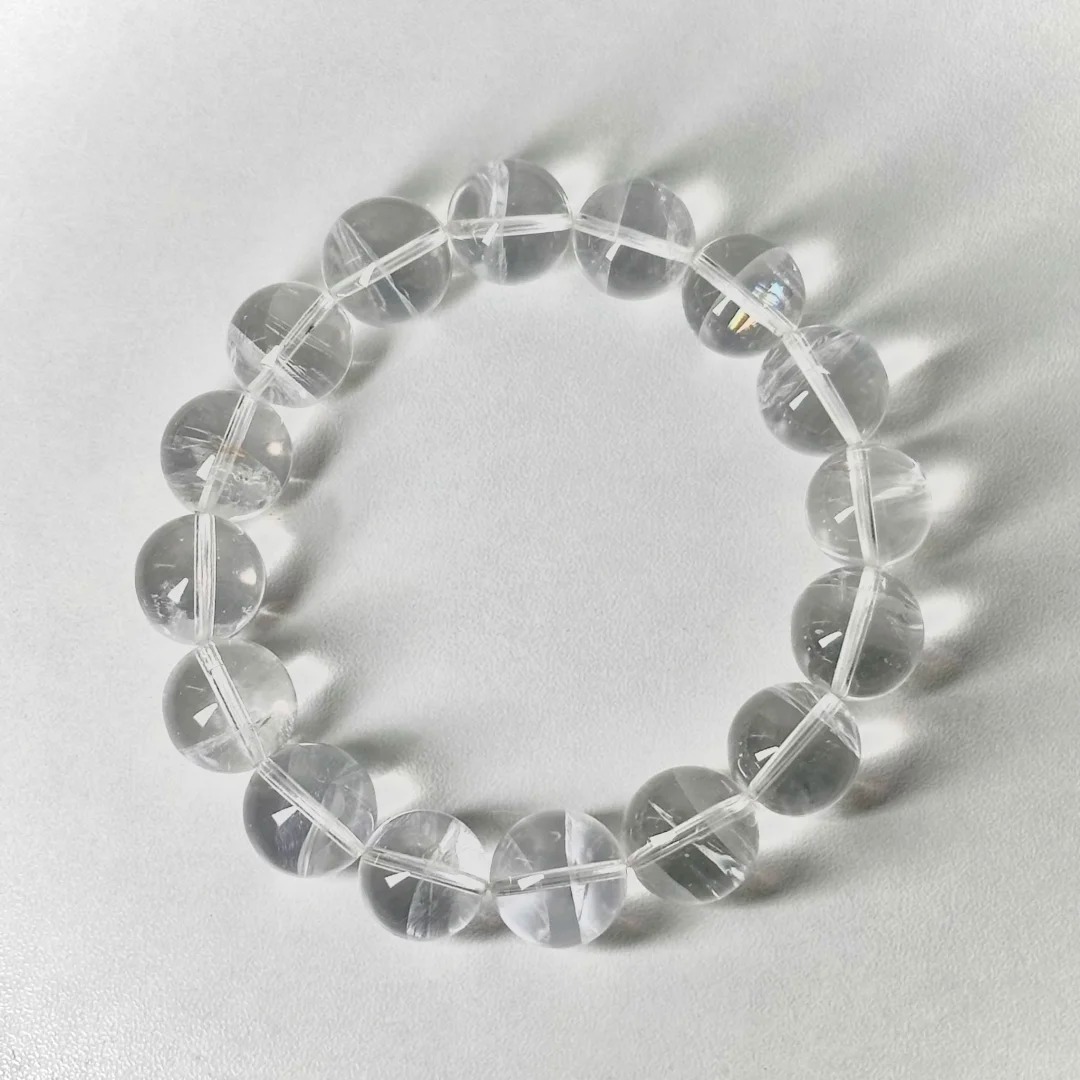 High-Transparency Natural Clear Quartz Single-Strand Bracelet