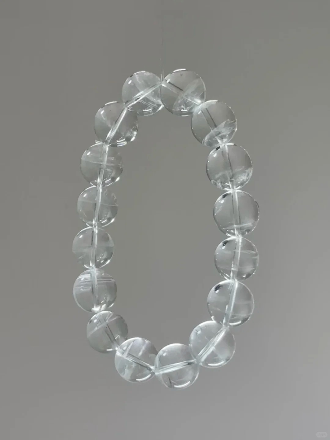 High-Transparency Natural Clear Quartz Single-Strand Bracelet