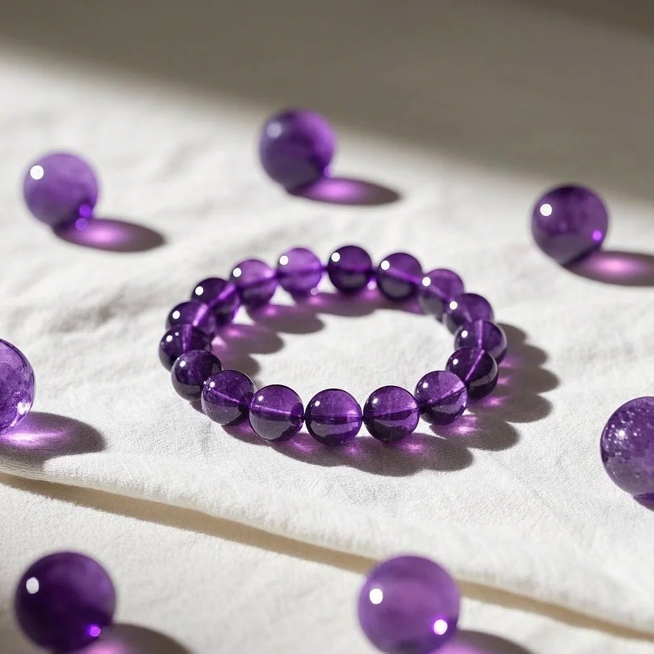 Rich Amethyst Single-Strand Bracelet