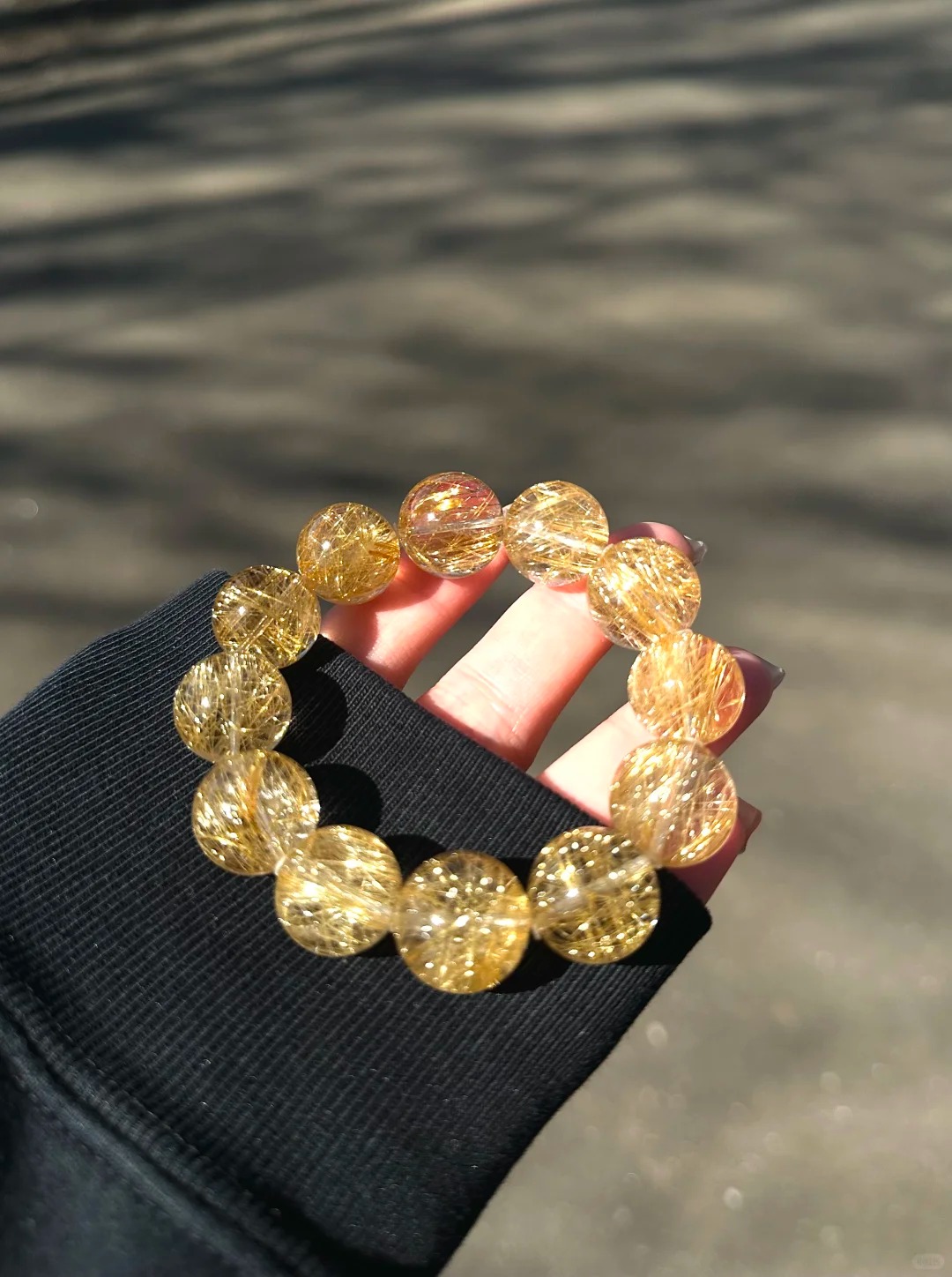 [Full-Rutilated & High-Transparent] Natural Rutilated Quartz Single-Wrap Bracelet | Dense Gold Silk High-Transparency Crystal Fortune-Bringing Curio Bracelet