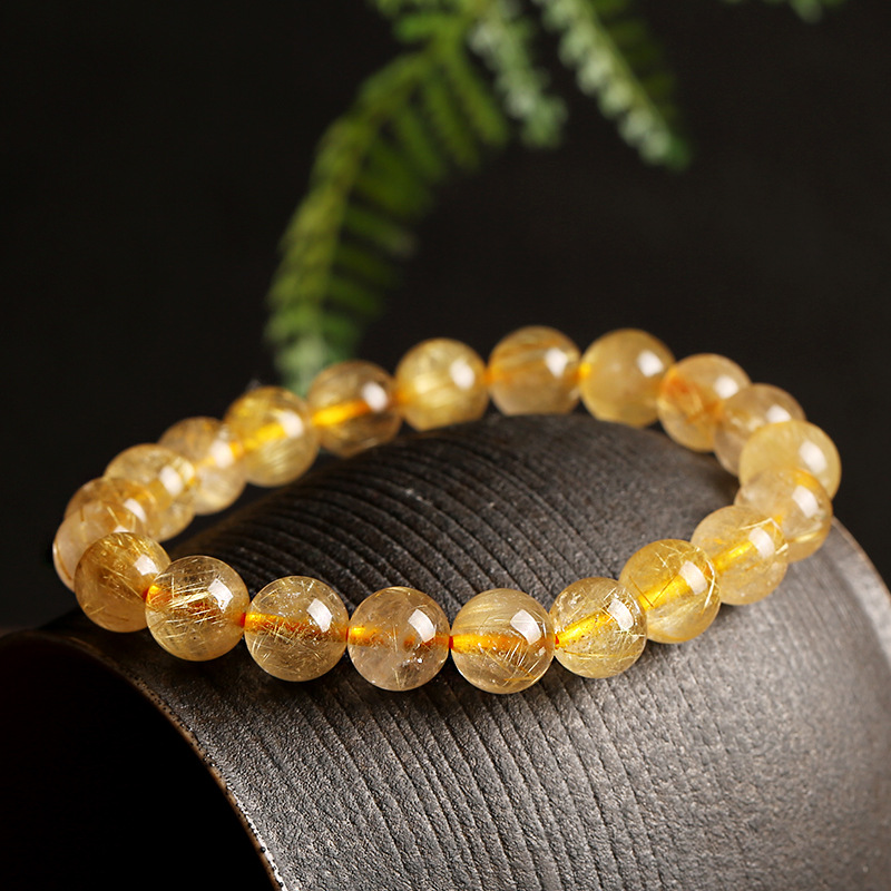Lucky Wealth Bracelet, Lucky Fortune Golden Rutilated Quartz Bracelet