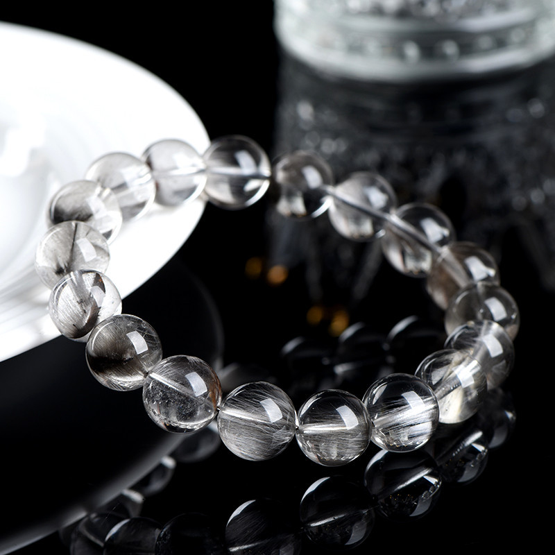 [Full-Rutilated Smooth-Grain Collectible] Natural Silver Rutilated Quartz Multi-Wrap Bracelet | High-Transparency Crystal Energy-Cleansing Curio Decorative Handpiece