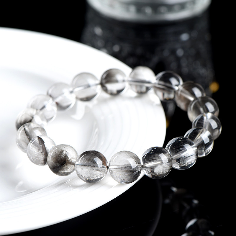 [Full-Rutilated Smooth-Grain Collectible] Natural Silver Rutilated Quartz Multi-Wrap Bracelet | High-Transparency Crystal Energy-Cleansing Curio Decorative Handpiece