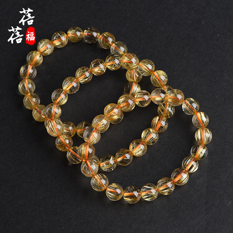Natural Golden Rutilated Quartz Bracelet