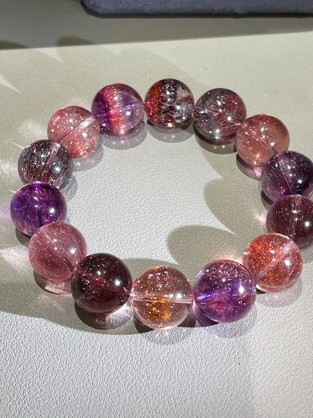 Multi-Tone Super Seven Crystal Single-Strand Bracelet