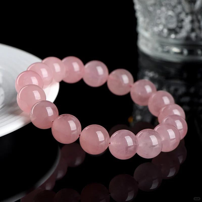 Rose Quartz Single-Strand Beaded Bracelet