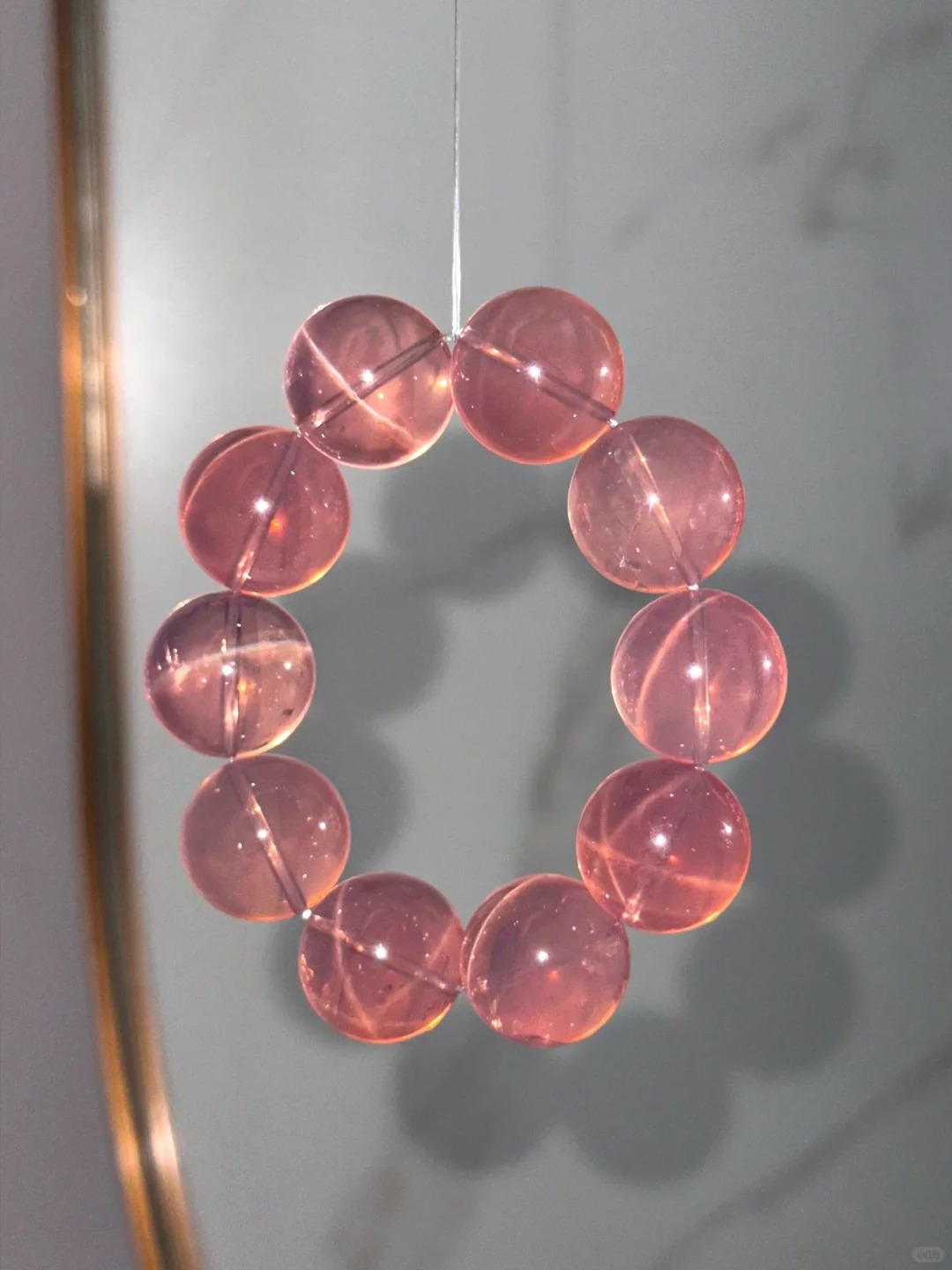 High-Transparency Ice-Type Rose Quartz Single-Strand Bracelet