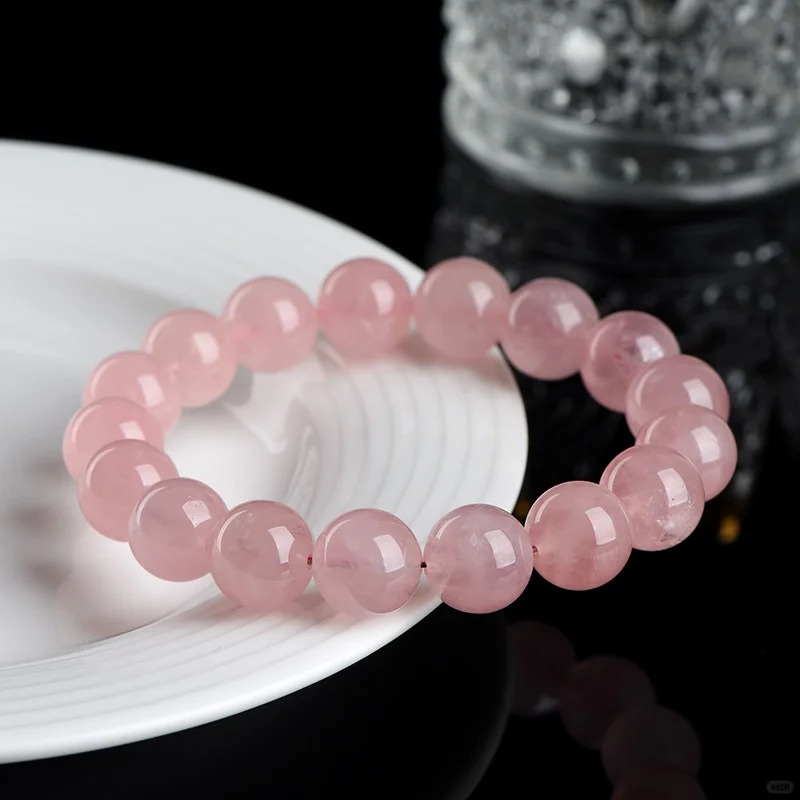 Rose Quartz Single-Strand Beaded Bracelet